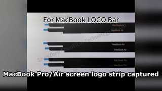 Real photos of the MacBook Pro/Air screen logo strip